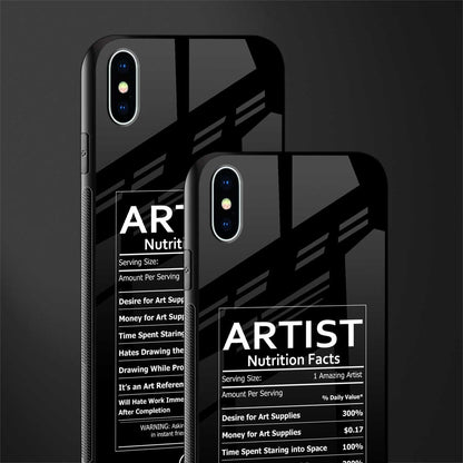 artist nutrition facts glass case for iphone xs max image-2