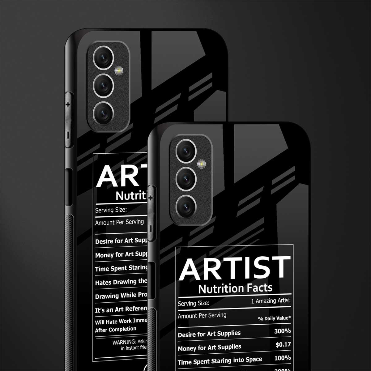 artist nutrition facts glass case for samsung galaxy m52 5g image-2
