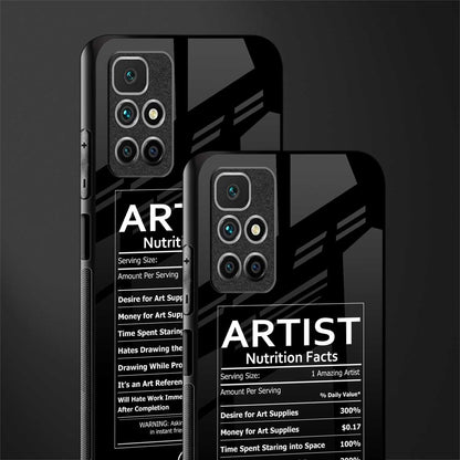 artist nutrition facts glass case for redmi 10 prime image-2