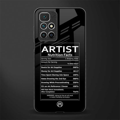 artist nutrition facts glass case for redmi 10 prime image