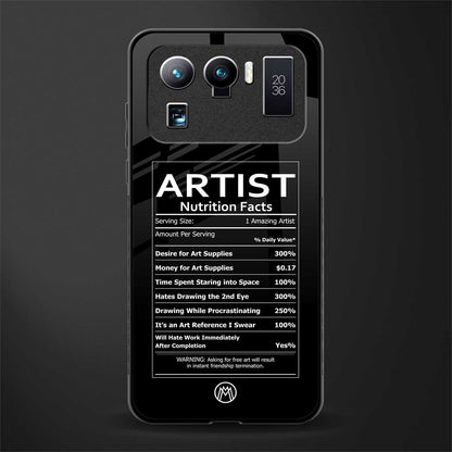artist nutrition facts glass case for mi 11 ultra 5g image