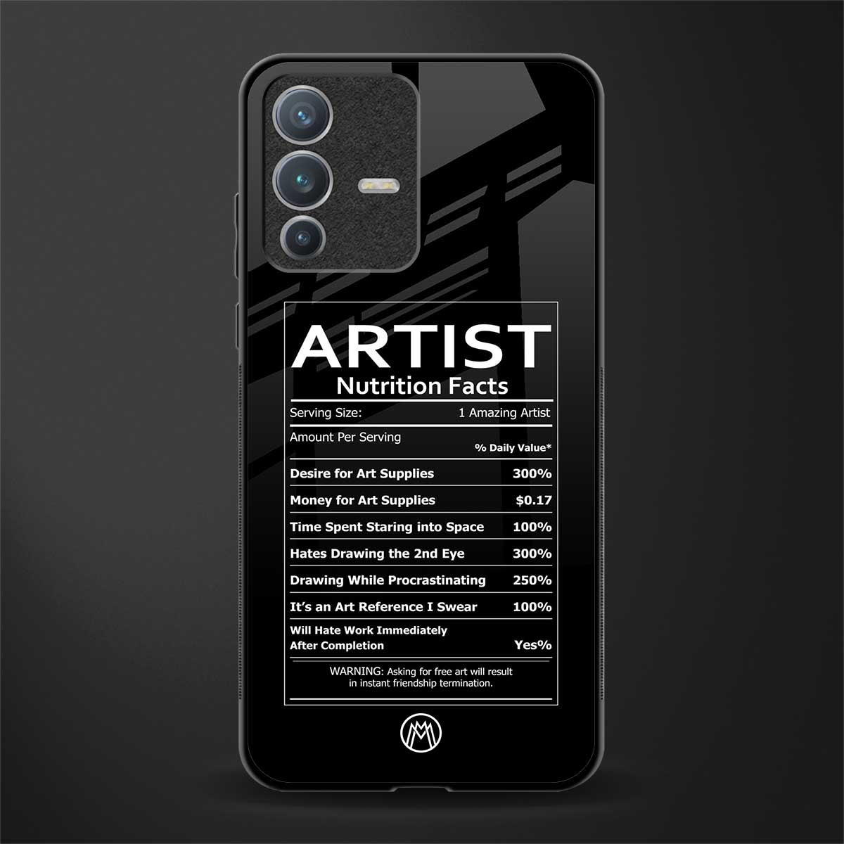artist nutrition facts glass case for vivo v23 pro 5g image