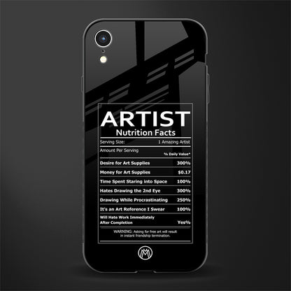 artist nutrition facts glass case for iphone xr image
