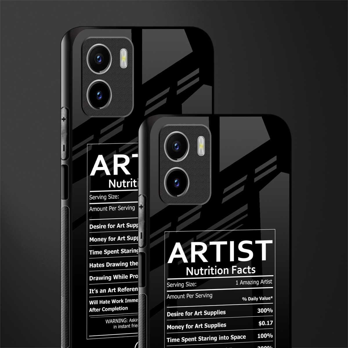artist nutrition facts glass case for vivo y15s image-2