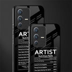artist nutrition facts glass case for vivo v23 5g image-2