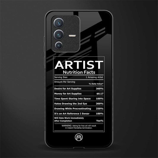 artist nutrition facts glass case for vivo v23 5g image
