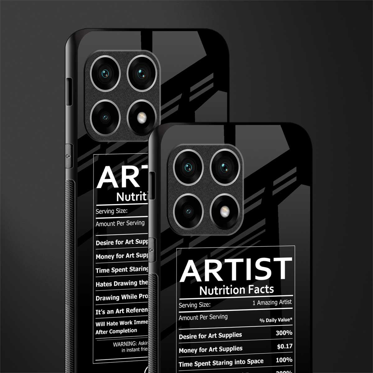 artist nutrition facts glass case for oneplus 10 pro 5g image-2