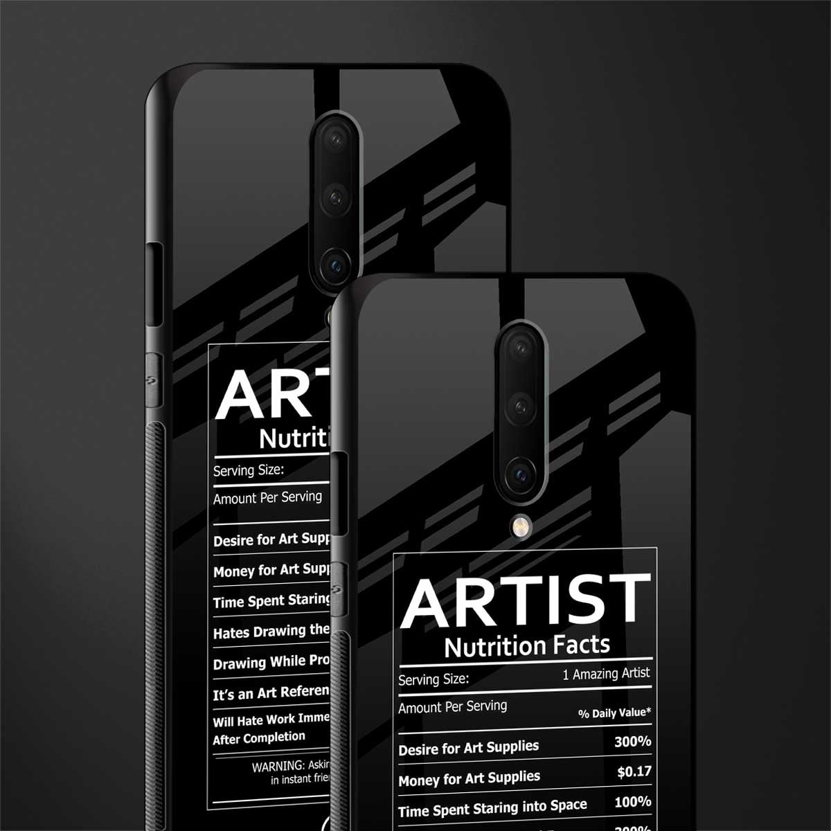 artist nutrition facts glass case for oneplus 7 pro image-2