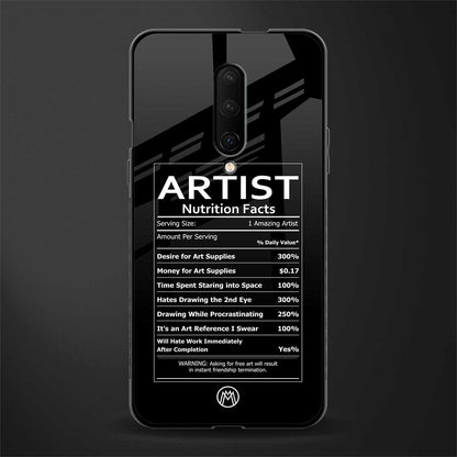 artist nutrition facts glass case for oneplus 7 pro image