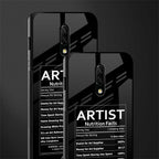 artist nutrition facts glass case for oneplus 7 image-2