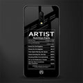 artist nutrition facts glass case for oneplus 7 image