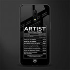 artist nutrition facts glass case for oneplus 7 image