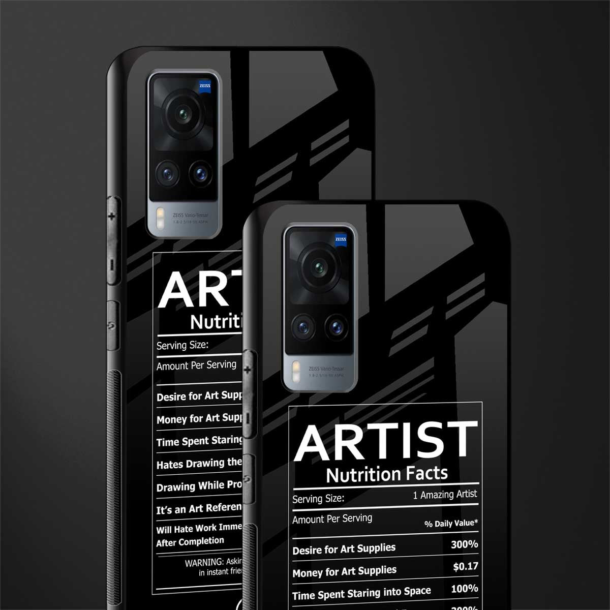 artist nutrition facts glass case for vivo x60 image-2