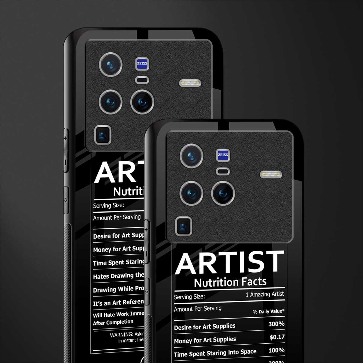 artist nutrition facts glass case for vivo x80 pro 5g image-2