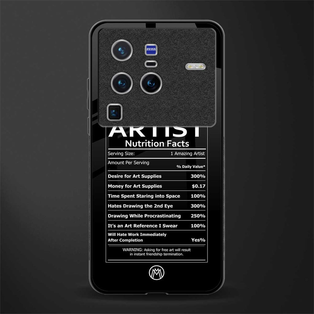 artist nutrition facts glass case for vivo x80 pro 5g image