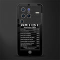 artist nutrition facts glass case for vivo x80 pro 5g image