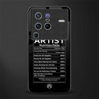 artist nutrition facts glass case for vivo x80 pro 5g image