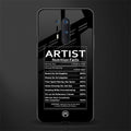 artist nutrition facts glass case for oneplus 8 pro image