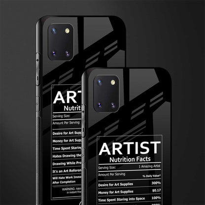 artist nutrition facts glass case for samsung a81 image-2