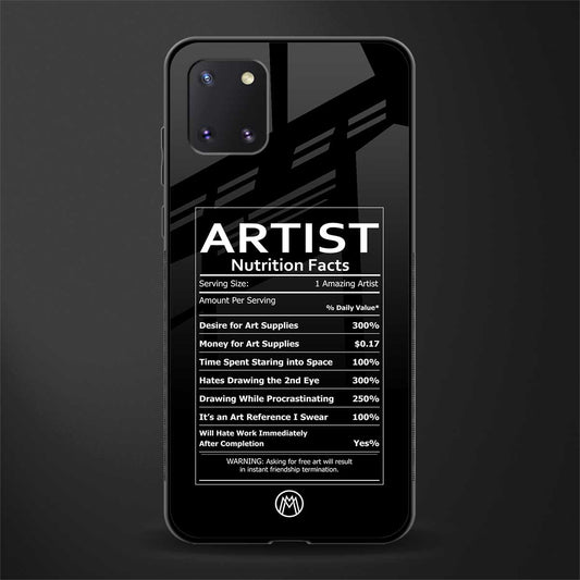 artist nutrition facts glass case for samsung a81 image