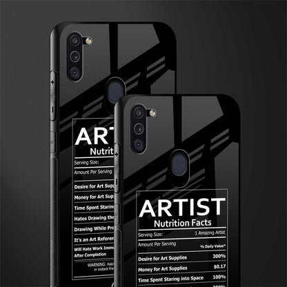 artist nutrition facts glass case for samsung galaxy m11 image-2