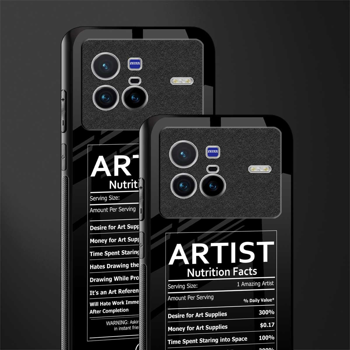 artist nutrition facts glass case for vivo x80 image-2