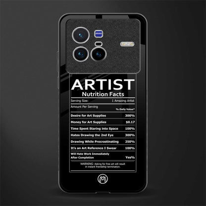 artist nutrition facts glass case for vivo x80 image