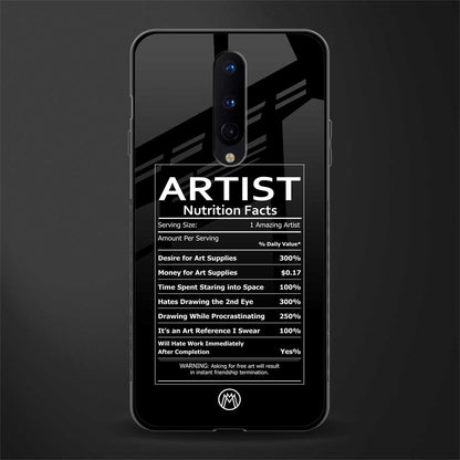 artist nutrition facts glass case for oneplus 8 image