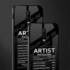 artist nutrition facts glass case for oneplus 6t image-2