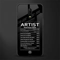artist nutrition facts glass case for oneplus 6t image