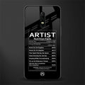artist nutrition facts glass case for oneplus 6 image