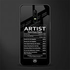 artist nutrition facts glass case for oneplus 6 image