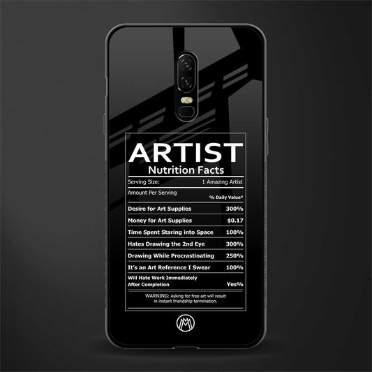 artist nutrition facts glass case for oneplus 6 image