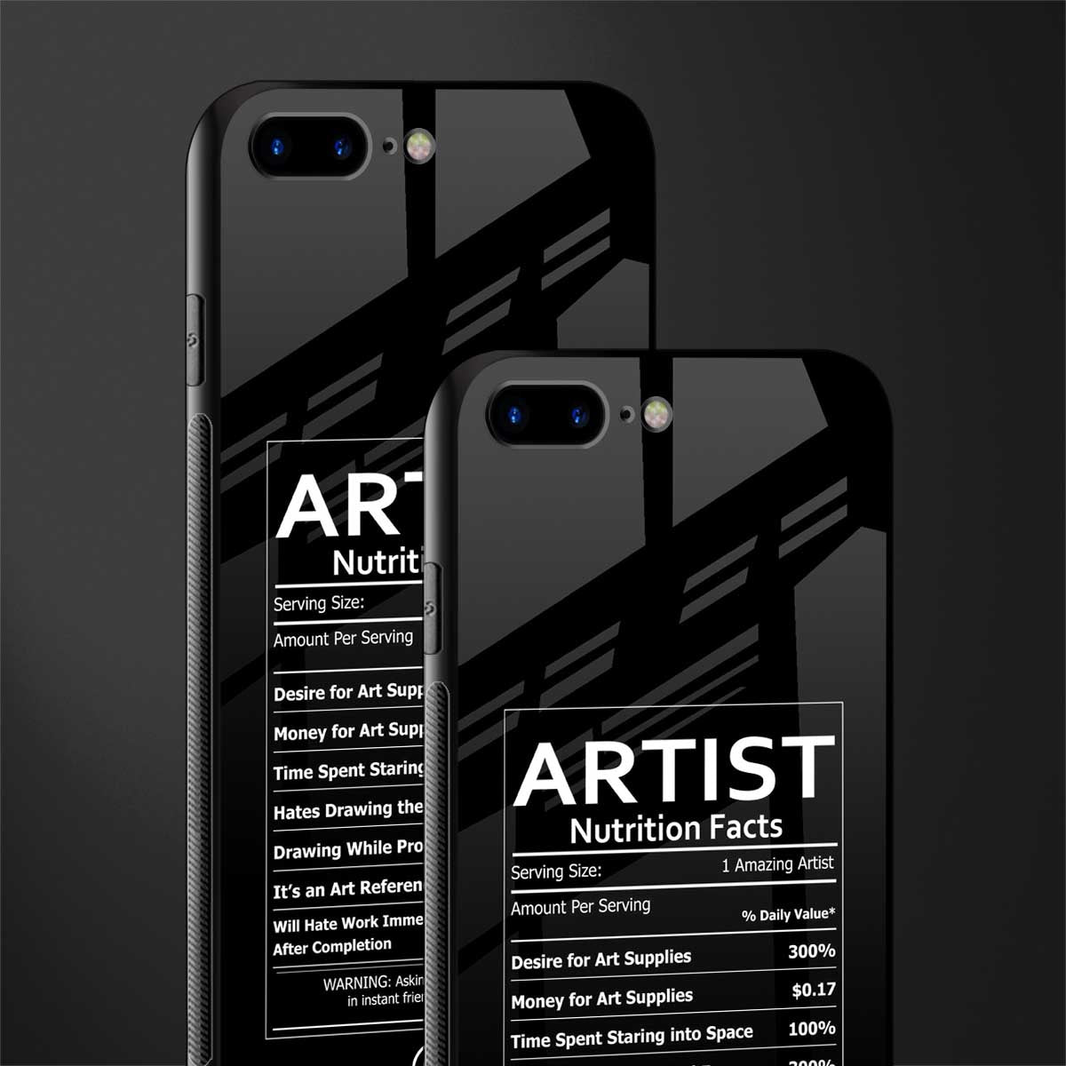 artist nutrition facts glass case for iphone 7 plus image-2
