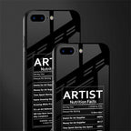 artist nutrition facts glass case for iphone 8 plus image-2