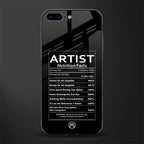 artist nutrition facts glass case for iphone 7 plus image