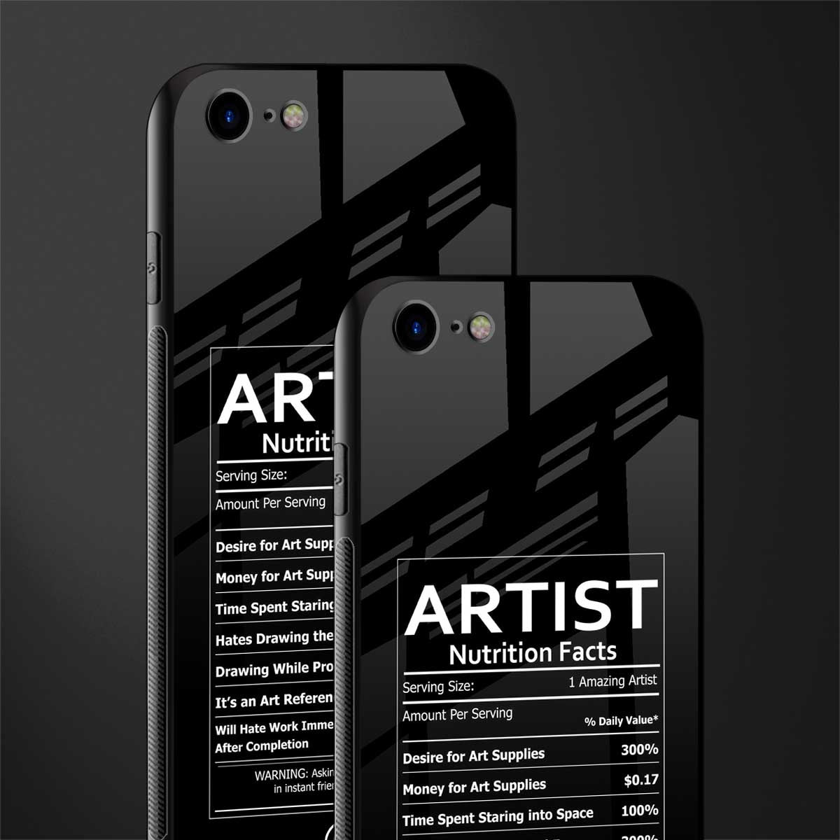artist nutrition facts glass case for iphone 8 image-2