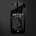 artist nutrition facts glass case for iphone 8 image