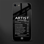 artist nutrition facts glass case for iphone se 2020 image