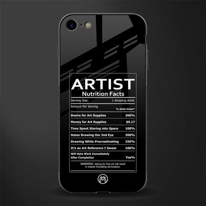 artist nutrition facts glass case for iphone se 2020 image