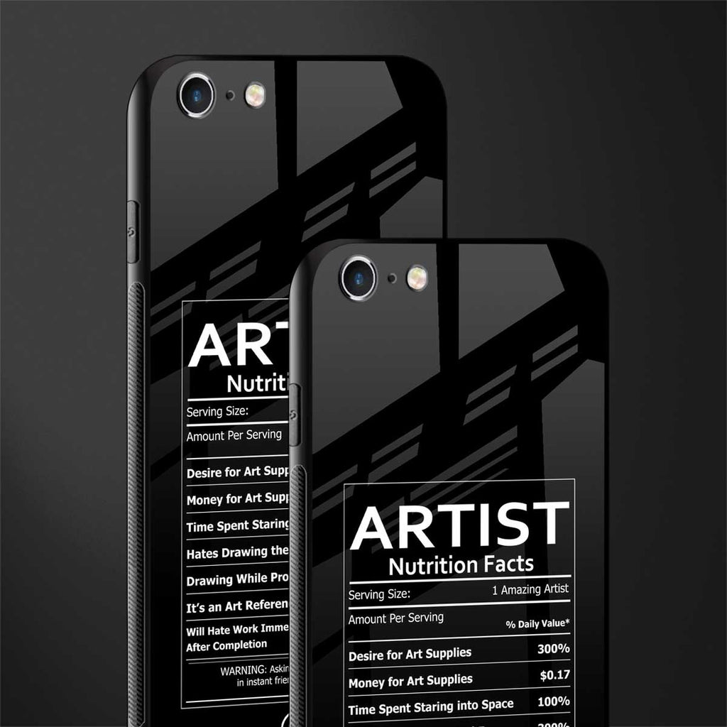 artist nutrition facts glass case for iphone 6 image-2
