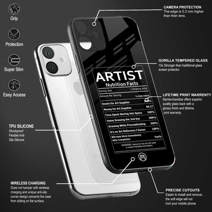 artist nutrition facts glass case for oppo a3s image-4