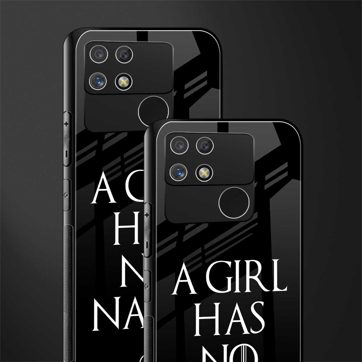 arya stark back phone cover | glass case for realme narzo 50a