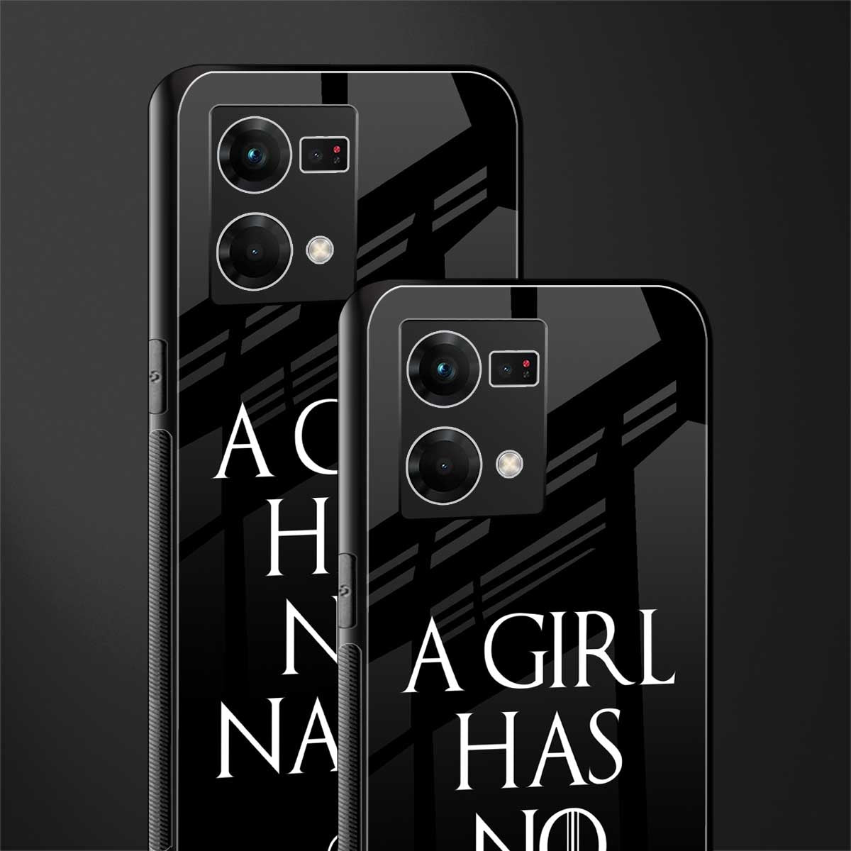 arya stark back phone cover | glass case for oppo f21 pro 4g