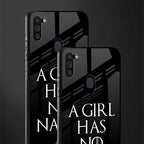 arya stark glass case for samsung galaxy m11 image-2