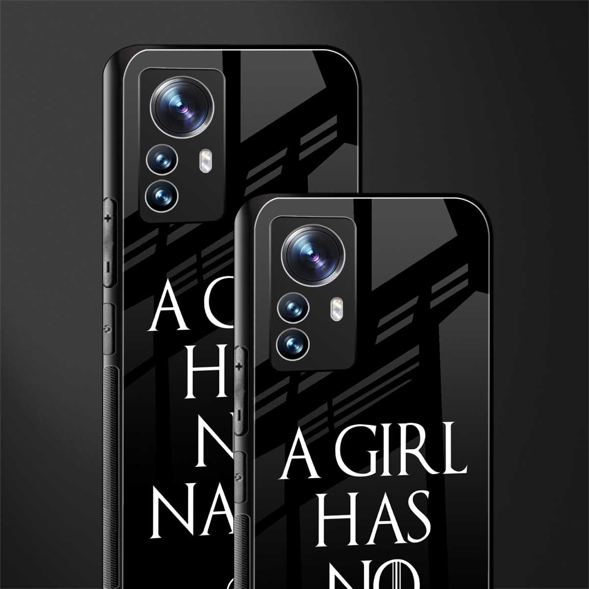 arya stark back phone cover | glass case for xiaomi 12 pro