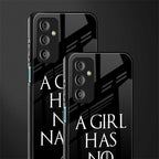 arya stark back phone cover | glass case for samsung galaxy f23 5g