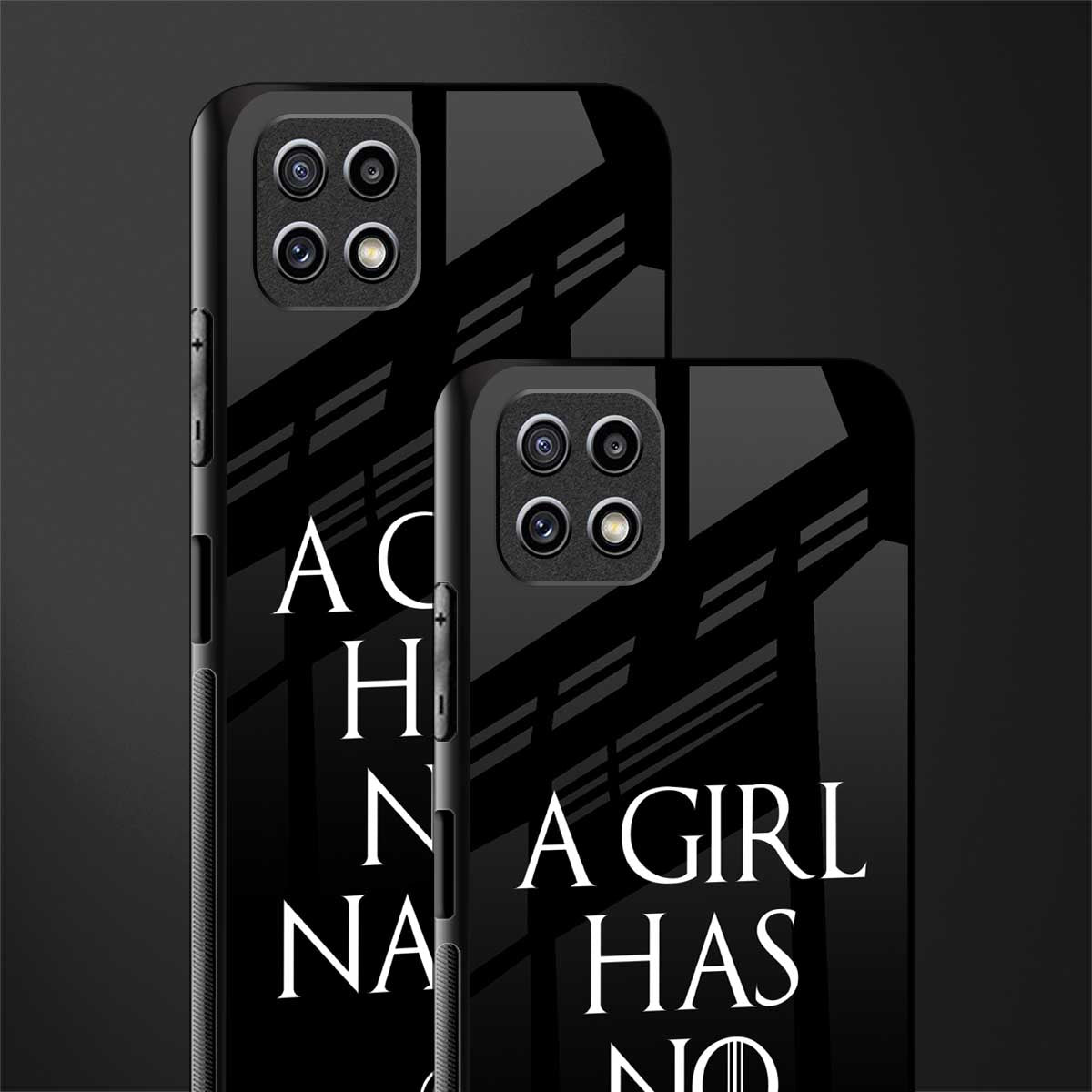 arya stark back phone cover | glass case for samsung galaxy f42