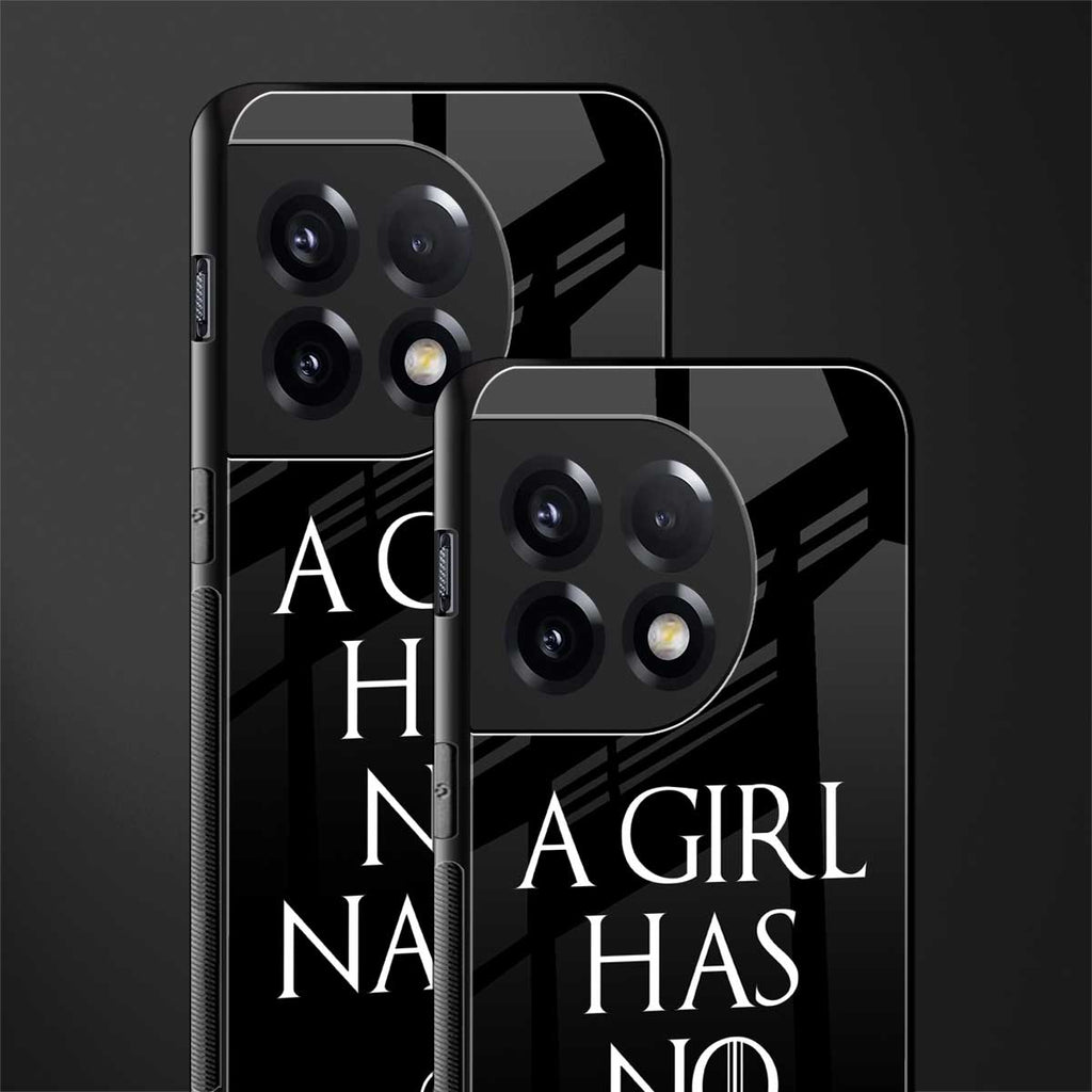 arya stark back phone cover | glass case for oneplus 11r
