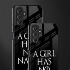 arya stark back phone cover | glass case for samsun galaxy a24 4g